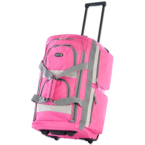 Olympia 22 Inch Rolling Duffel, Hot Pink