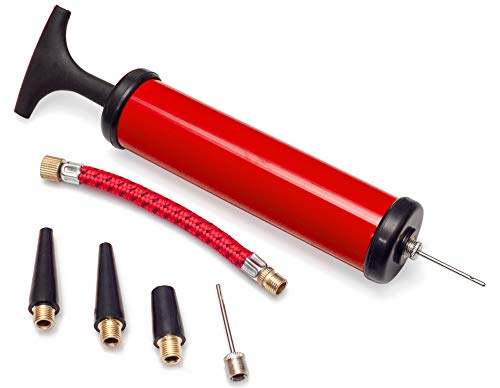 Ball Pump for Exercise Ball - Needle Kit Inflates Any Gym Yoga Ball Pump - Small Beach Ball Pump Kit - Ballon Pump 8 inch - Rubber Medicine Ball Pump Adaptor - Air Pump Hose Extension Schrader Tire - Thumbnail 7