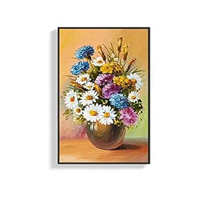 Framed Canvas Wall Art for Living Room, Bedroom Colorful Flower Canvas Prints for Home Decoration Ready to Hang - 16x24 inches