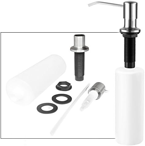 Best Stainless Steel Sink Soap Dispenser (Satin) - Large Capacity 17 OZ Bottle – 3.15 Inch Threaded Tube for Thick Deck Installation - WARRANTY: This product comes with a 5-year replacement warranty o