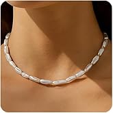 Chunky Pearl Choker Necklaces for Women,Irregular Pearl Beaded Choker Wedding Necklace Delicate Jewelry for Women Simple Bridesmaid Jewelry Gifts