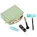 Gonex Small Makeup Bag for Purse PU Vegan Leather Travel Cosmetic Pouch Toiletry Bag for Women Girls Gifts Portable Water-Resistant Daily Storage Organzier Avocado