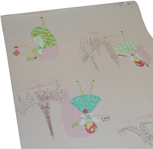 MyFun PVC Stick and Peel Wallpaper Wall Decor for Children Kids Living Room Bedroom (Pink Princess)