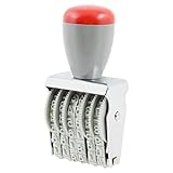 Home Mart Numbering Machine Numbering Stamp Number Printer 6 Digits Mental Rubber Plastic Red Gray