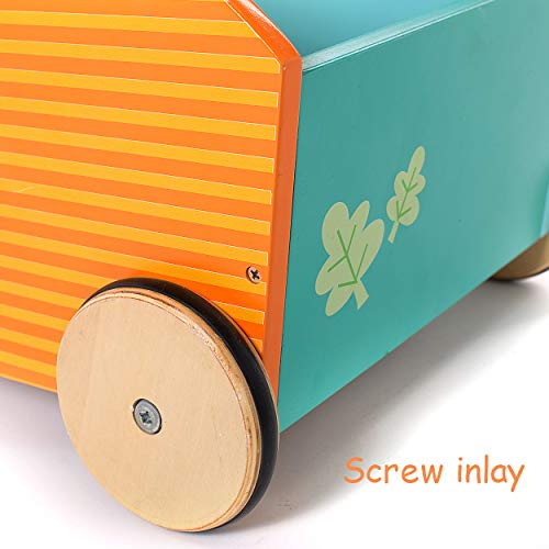 Hessie Little Toddler /Baby Push Wooden Learning Walker, Push and Pull Toys for Kids 1 Year and Up - Owl