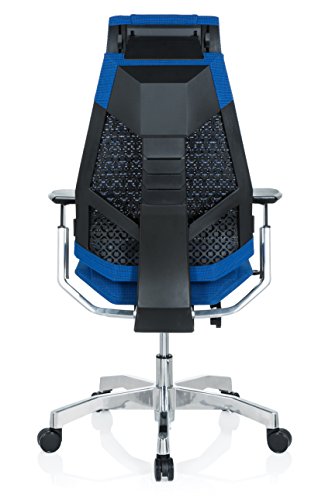 HJH-Office-652604-Sedia-Executive-Genidia-PRO-Tessuto-a-Rete-Blu-Sedia-da-Ufficio-ergonomica-Cromato