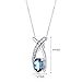 PEORA London Blue Topaz Open Infinity Pendant Necklace for Women 925 Sterling Silver, Natural Gemstone Solitaire, 0.75 Carat Oval 7x5mm with 18 inch Chain, December Birthstone Necklace,