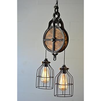 Black Wood and Steel Barn Pulley