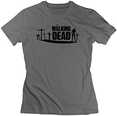 SaqT Womens The Walking Dead Wall Decal Sticker T-shirts DeepHeather L
