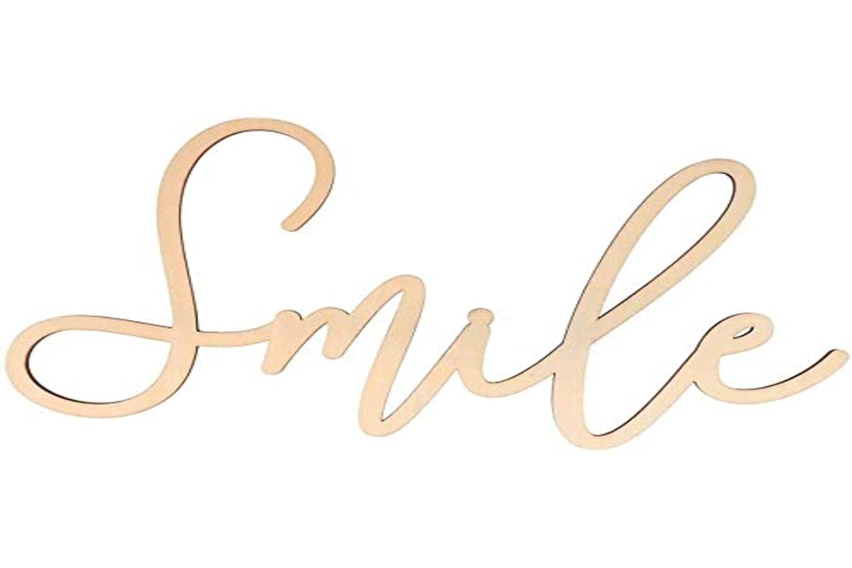 Smile Wooden Word to Decorate 30 cm x 16.5 cm