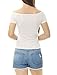 Allegra K Women's Off Shoulder Top Short Sleeve Halloween Solid Basic Slim Fit Tees Small White