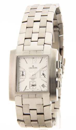 UPC 754425117699, Croton CC311332SSSL Mens Stainless Steel Chronograph 3 Eye Date Silver Dial New Watch