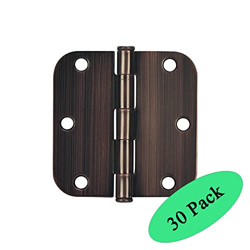 Designers Impressions 22987 Oil Rubbed Bronze Door Hinge 3-1/2" Inch x 3-1/2" Inch with 5/8" Radius Corners - 30 Pack
