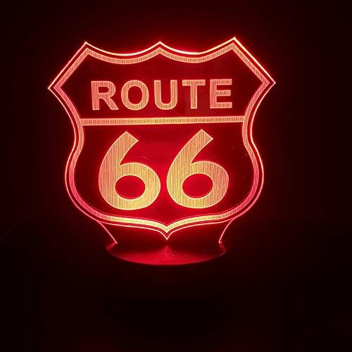 Zhuhuimin 3D light route 66 bus touch sensor for birthday gift for room decoration visual effect LED night light