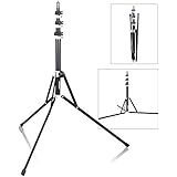 Emart 6.2ft Compact Portable Light Stand for Photography, Reverse Folding Leg Light Stand for Photo Travel Light Tripod Stand