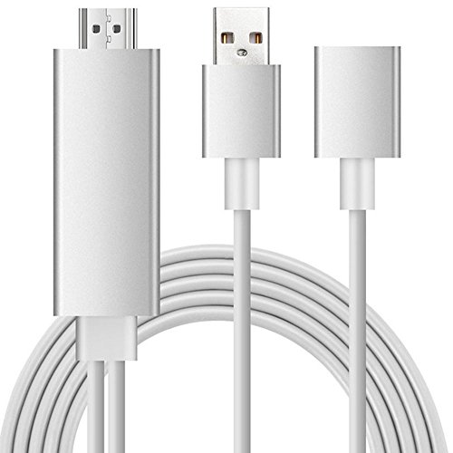 Efanr USB to HDMI Media 1080P HDTV Audio Adapter Cable Universal TV Converter for iPhone 7 7 Plus 6 6S Plus iPad Samsung Galaxy S3 S4 S5 S6 Note 4 5 HTC Andriod Devices (White)