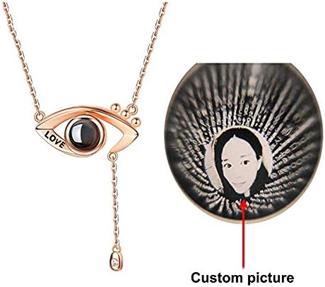 Hua Meng I Love You Necklace 100 Languages Projection Necklace, The Memory of Love Nanotechnology Sterling Silver Name Necklace- Custom Your Name or Photo