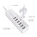 Car Charger, Jelly Comb 65W/13A 6 Ports Rapid USB Multi-Port Car Charger with Smart Identification for Mobile Phones, Tablets and Other USB Devices, UL Certified - White