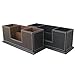 KINGFOM™ Double Holder Wood Leather Multi-Function Desk Stationery Organizer Dark Brown