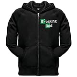 Black Size XL Zip Hoodie -Breaking Bad - Heisenberg and Crossbones