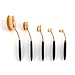 Oval Makeup brushes,Vander 5 Pcs Fashionable Professional Super Soft Toothbrush Makeup Brush Set Foundation Brushes Contour Powder Blush Concealer Eyeliner Cosmetics Tool (Rose Golden-5PCS)