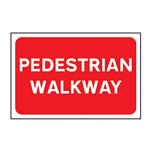Pedestrian Walkway Road Sign - 600mm x 400mm - Durable 3mm Foamed PVC Board, Non-Adhesive Safety Sign for Construction Sites & Foot Tarffic Management