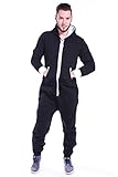 Newfacelook Mens Plain Colored Onesie Hoody All In One Zip Hoodie Jumpsuit