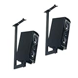 Pinpoint Mounts Bracket Side Clamping Bookshelf Speaker Ceiling Mount With Tilt & Swivel (Pair) - Black (AM41C-BLACK)