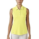 adidas Golf Women's Essentials Heather Sleeveless Polo Shirt, Sunny Lime Heather, X-Small