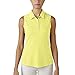 adidas Golf Women's Essentials Heather Sleeveless Polo Shirt, Sunny Lime Heather, X-Small