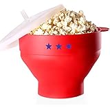 Microwave Popcorn Popper – Silicone BPA Free - The Original Pop Corn Hot Air Maker Collapsible Space Saving Bowl With Lid And Handles For Healthy Oil-Free Corn Kernels – Dishwasher Safe With Measurement Markings - FDA approved