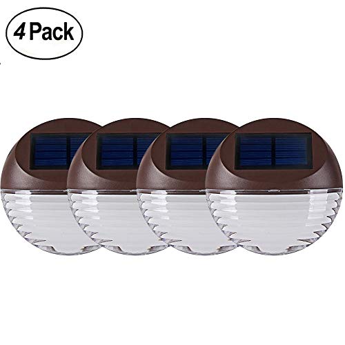 Solar Step Deck Lights – 4 Pack Outdoor Wireless Solar Dock Pathway Road Marker Warm Light for Garden Path Stair Wall Driveway Lighting