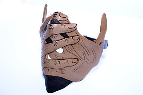 Speak No Evil - Men's Hands - One Size Fits All Handmade Genuine Leather Riding Mask for Masquerades Halloween Cosplay Lower Mouth Mask