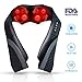TISSCARE Neck Massager with Heat - Portable Shoulder & Back Massager for Pain Relief, Shiatsu Deep Tissue Kneading, Adjustable Intensity