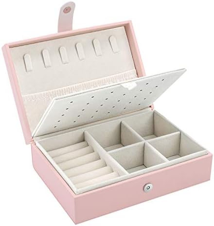 Stylish Large Capacity Compact Accessory Storage Box, Popular Jewelry Storage, Case, Jewelry Box, Small Items, Portable, Accessory Holder, Gift, Present, Dresser Organization, Pink