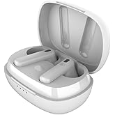 RadioShack Wireless, Active Noise Cancelling, IPX5 Water Resistant Bluetooth Earbuds with 400MAH Battery, White