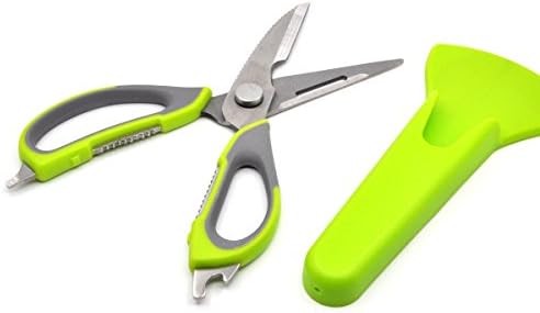 Multi-function Scissors Heavy Duty Stainless Steel Shears for Kitchen and Camping with Magnetic Sleeve