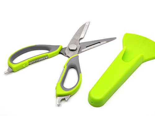 Multi-function Scissors Heavy Duty Stainless Steel Shears for Kitchen and Camping with Magnetic Sleeve