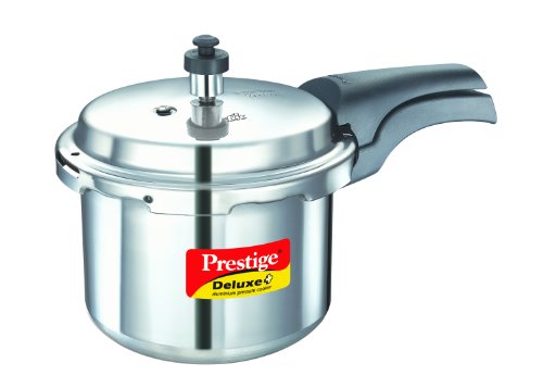 Prestige deluxe plus aluminum pressure cooker, 3 liter