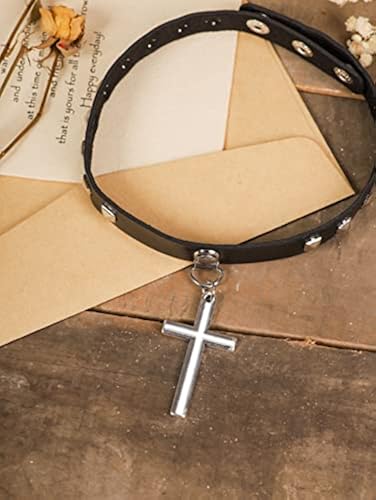 Gothic Religious Cross Pendant Choker Necklace - Y2K Vintage Dark Alloy Necklace For Men & Women - View #4