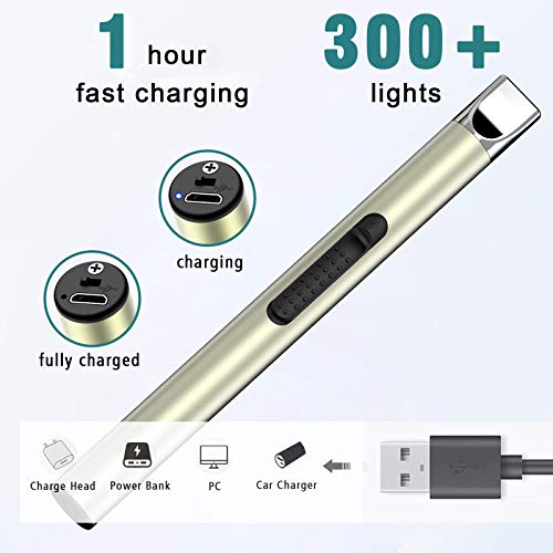 Candle Lighters,Electric Rechargeable USB Long Arc Electronic Grill