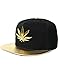 SSLR Men's Adjustable Leaf Shape Studded Flat Bill Caps