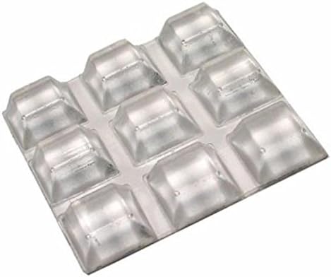 MADICO 23303 Pro-Tec-Tors - .5" Self Adhesive Square Polyurethane Bumper Pads - Clear - Set of 9