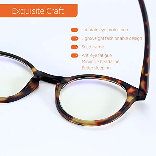 ZENOTTIC Blue Light Blocking Reading Glasses Classic Round Lightweight Frame Eyeglasses for Men and Women£¬for Computer Reading/Gaming/TV/Phones