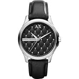Armani Exchange Black Dial Black Leather Ladies Watch AX5204