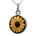 FashionJunkie4Life Real Miniature Sunflower Pendant Necklace, 18