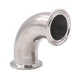 DERNORD 1-1/2" Tube OD Sanitary Ferrule Elbow 90 Degree Pipe Fitting SUS304 Tri Clamp 1.5 Inch