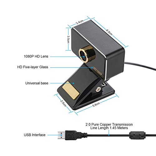 YoLuKe-Cmara-Webcam-1080P-HD-PC-cmara-Web-con-micrfono-computadora-porttil-cmara-USB-Plug-and-PlayCompatible-con-Windows-Mac-computadora-porttil