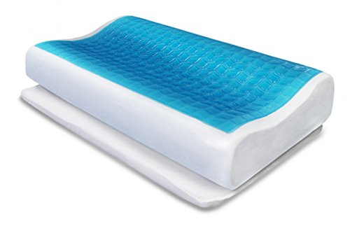 Sleep-Ez Cool Air Gel Memory Foam Pillow with Breakthrough Temperature Regulating & Airflow Stimulating Technology to Keep You Cooler Longer * Be Cool with Cool Air * Standard Size - Limited Supply - 100% Satisfaction Guaranteed