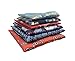 MENDENG Mens Assorted Cotton Polka Dots Pocket Square Handkerchief Set of 11